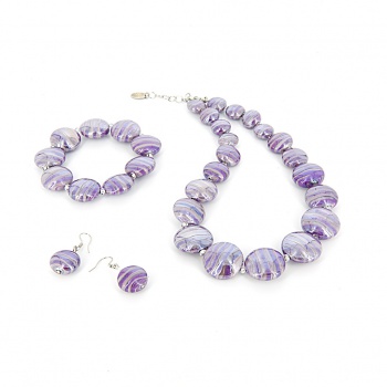 Šperky Murano Millefiori - Set SABRINA - fialový