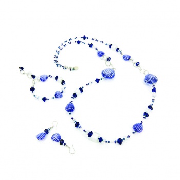 Šperky Murano Millefiori - Set VANDA  - fialový