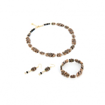 Šperky Murano Millefiori - Set OZANA - čierny