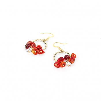 Šperky Murano Millefiori - Náušnice DOROTHEA - červené