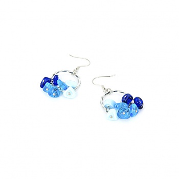 Šperky Murano Millefiori - Náušnice DOROTHEA - tyrkysové