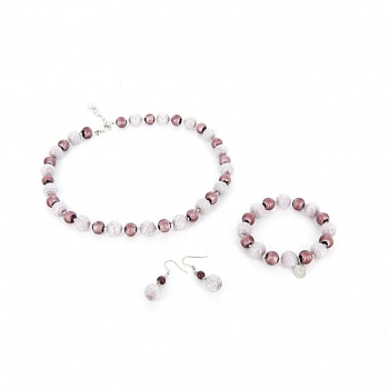 Šperky Murano Millefiori - Set AMANDA - fialový