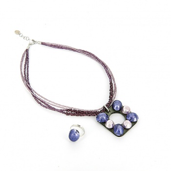 Šperky Murano Millefiori - Náhrdelník NORINA - fialový