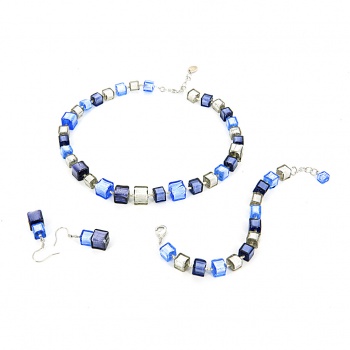 Šperky Murano Millefiori - Set ELENA - fialový