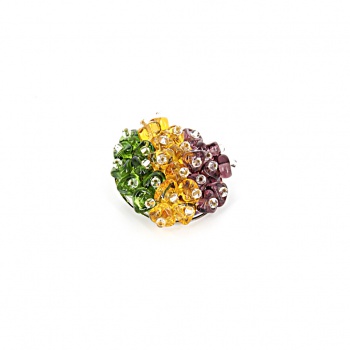 Šperky Murano Millefiori - Brošňa EUPHORIA - fialovo - zelená
