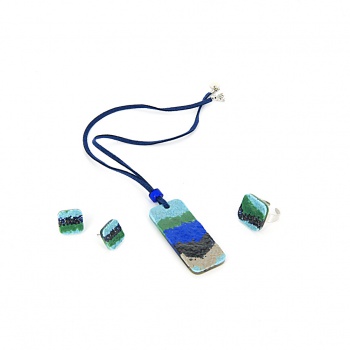 Šperky Murano Millefiori - Set SUMMER - modrý