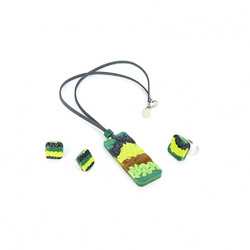 Šperky Murano Millefiori - Set SUMMER - zelený