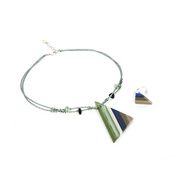 Šperky Murano Millefiori - Set NARCISA - šedý