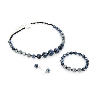 Šperky Murano Millefiori - Set MIHAELA - čierny