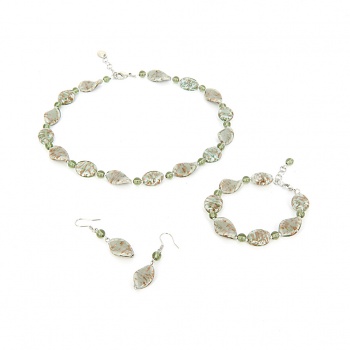 Šperky Murano Millefiori - Set FRANCESCA - šedá