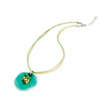 Šperky Murano Millefiori - Náhrdelník ZOLA - tyrkysovo - zelený