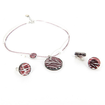 Šperky Murano Millefiori - Set INES - fialový