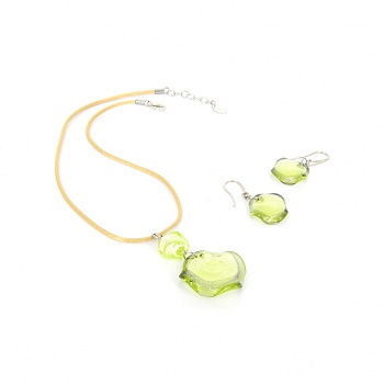 Šperky Murano Millefiori - Set RONY - zelený