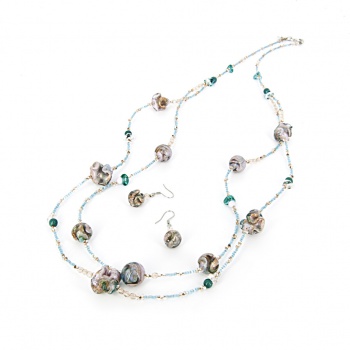 Šperky Murano Millefiori - Set CHARISMA - tyrkysový
