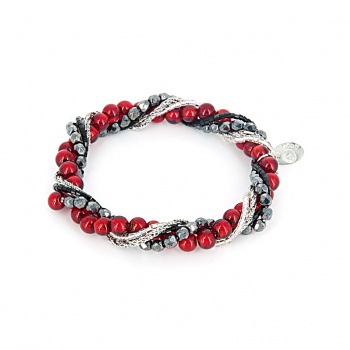 Šperky Murano Millefiori - Náramok BIA - červený