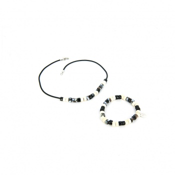 Šperky Murano Millefiori - Náhrdelník CARLOS - šedý