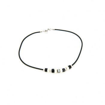 Šperky Murano Millefiori - Náhrdelník DEMIS - čierny