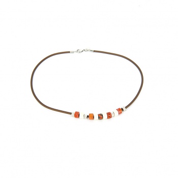 Šperky Murano Millefiori - Náhrdelník DEMIS - oranžový