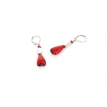 Šperky Murano Millefiori - Náušnice ADA - červené