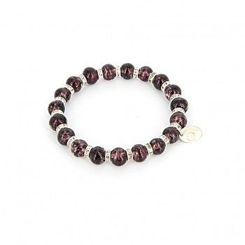 Šperky Murano Millefiori - Náramok KARMA - tmavo - fialový