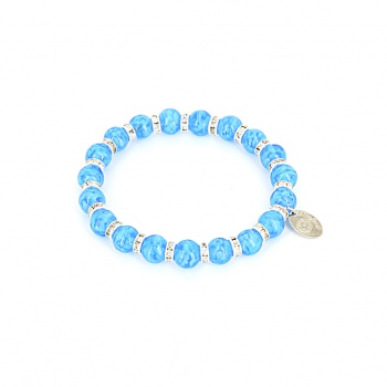 Šperky Murano Millefiori - Náramok KARMA - tyrkysový