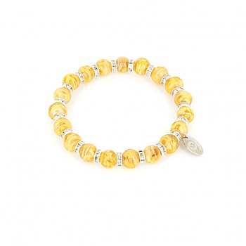 Šperky Murano Millefiori - Náramok KARMA - žltý