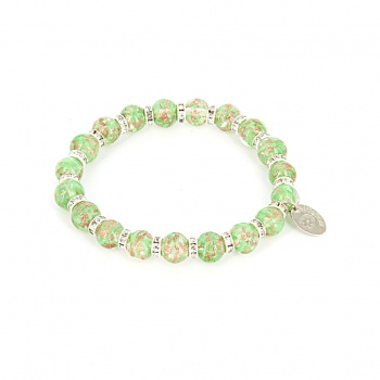 Šperky Murano Millefiori - Náramok KARMA - zelený