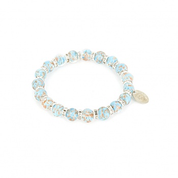 Šperky Murano Millefiori - Náramok KARMA - bledo - modrý