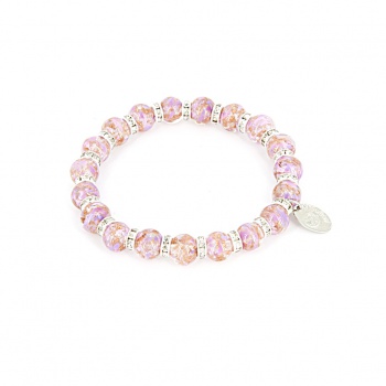 Šperky Murano Millefiori - Náramok KARMA - ružový