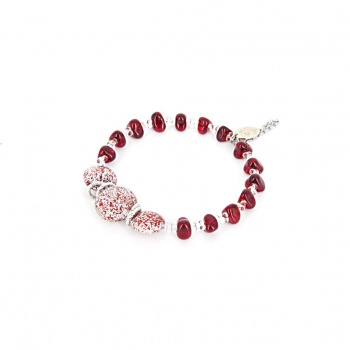 Šperky Murano Millefiori - Náramok DEBRA - červený