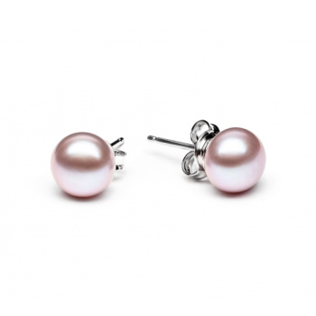 Šperky z perál a kameňov - Náušnice PERLA fialové 7–8mm 