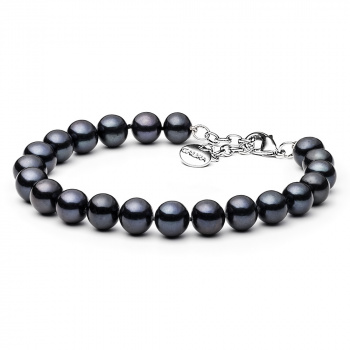 Šperky z perál a kameňov - Náramok perlový tmavý HQ - 9-10mm