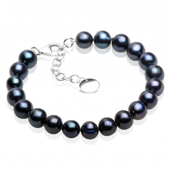 Šperky z perál a kameňov - Náramok perlový tmavý - 9-10mm