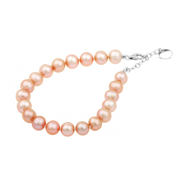 Šperky z perál a kameňov - Náramok perlový ružový - 9-10mm
