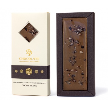 Ručne robené čokolády a pralinky - Plnená čokoláda Gianduja - COCOA BEANS  (90g)