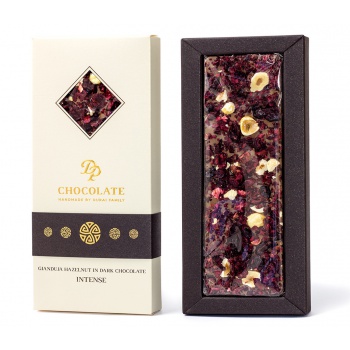 Ručne robené čokolády a pralinky - Plnená čokoláda Gianduja - INTENSE  (90g)