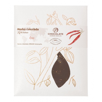 Ručne robené čokolády a pralinky - Tabuľková čokoláda - horká s čili