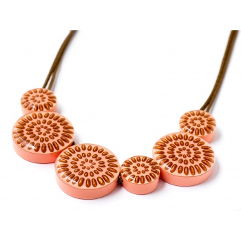 Šperky ZSISKA - Náhrdelník MANDALA 6 - ružovo - bronzový