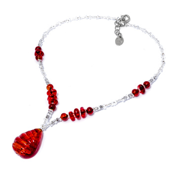 Šperky Murano Millefiori - Náhrdelník IVONA - červený