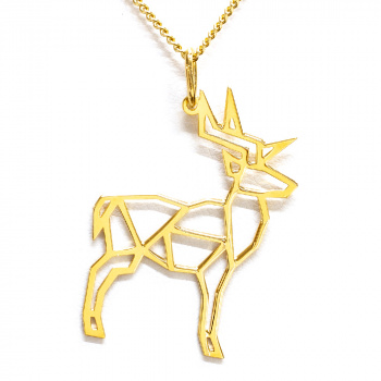 Šperky SilverMoon - náhrdelník JELEŇ pozlátený