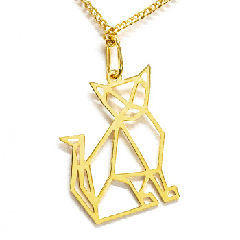 Šperky SilverMoon - náhrdelník Mačka pozlátená