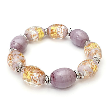 Šperky Murano Millefiori - Náramok MILENA - fialový