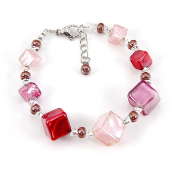 Šperky Murano Millefiori - Set DADA - červený