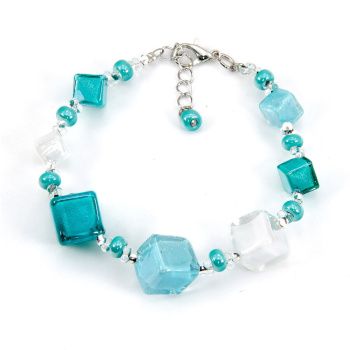 Šperky Murano Millefiori - Set DADA - tyrkysový
