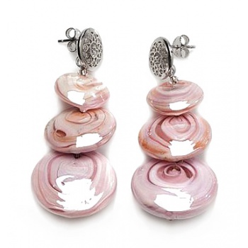 Šperky Antica Murinna  - Náušnice Monete 1 - ružové