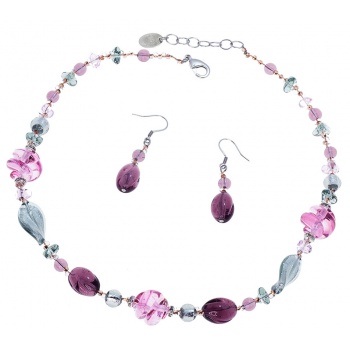 Šperky Murano Millefiori - Set CARLA - ružový
