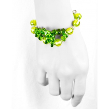 Šperky Murano Millefiori - GRACE náramok - zelený
