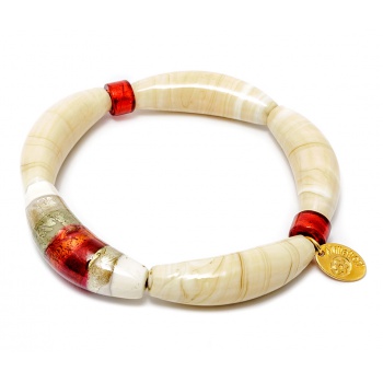 Šperky Murano Millefiori - Náramok NOEMI - biely