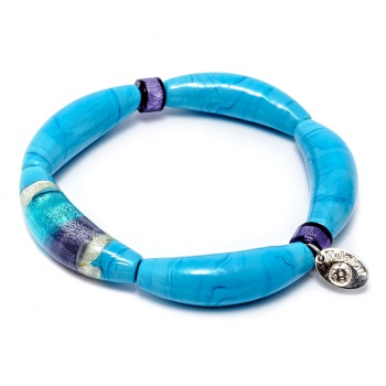 Šperky Murano Millefiori - Náramok NOEMI - tyrkysový