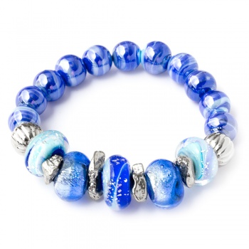 Šperky Murano Millefiori - Náramok UNICAT - modrý